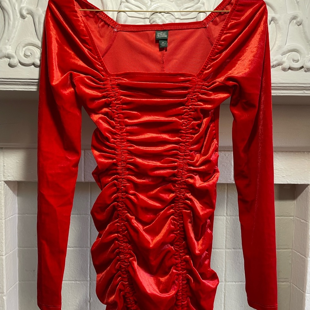 Velvet Bodycon Ruched Dress